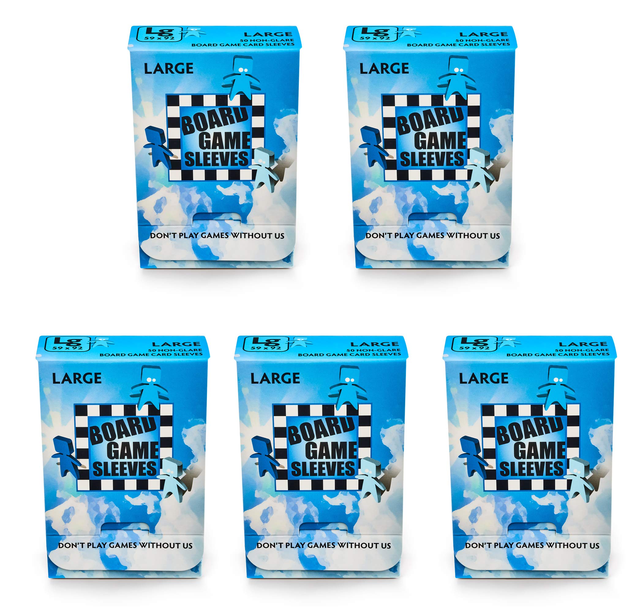 5 Packs Arcane Tinmen Non-Glare Board Game Sleeves - 50 Count Large Size Card Protectors Value Bundle for Magic The Gathering, Pokemon & Trading Card Games (TCG) - Perfect for Card Collectors & Tournament Players