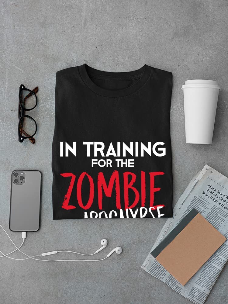 Funny Zombie Apocalypse Training Quote Men's T-Shirt - Cool Graphic Tee for Halloween, Cosplay & Survival Enthusiasts