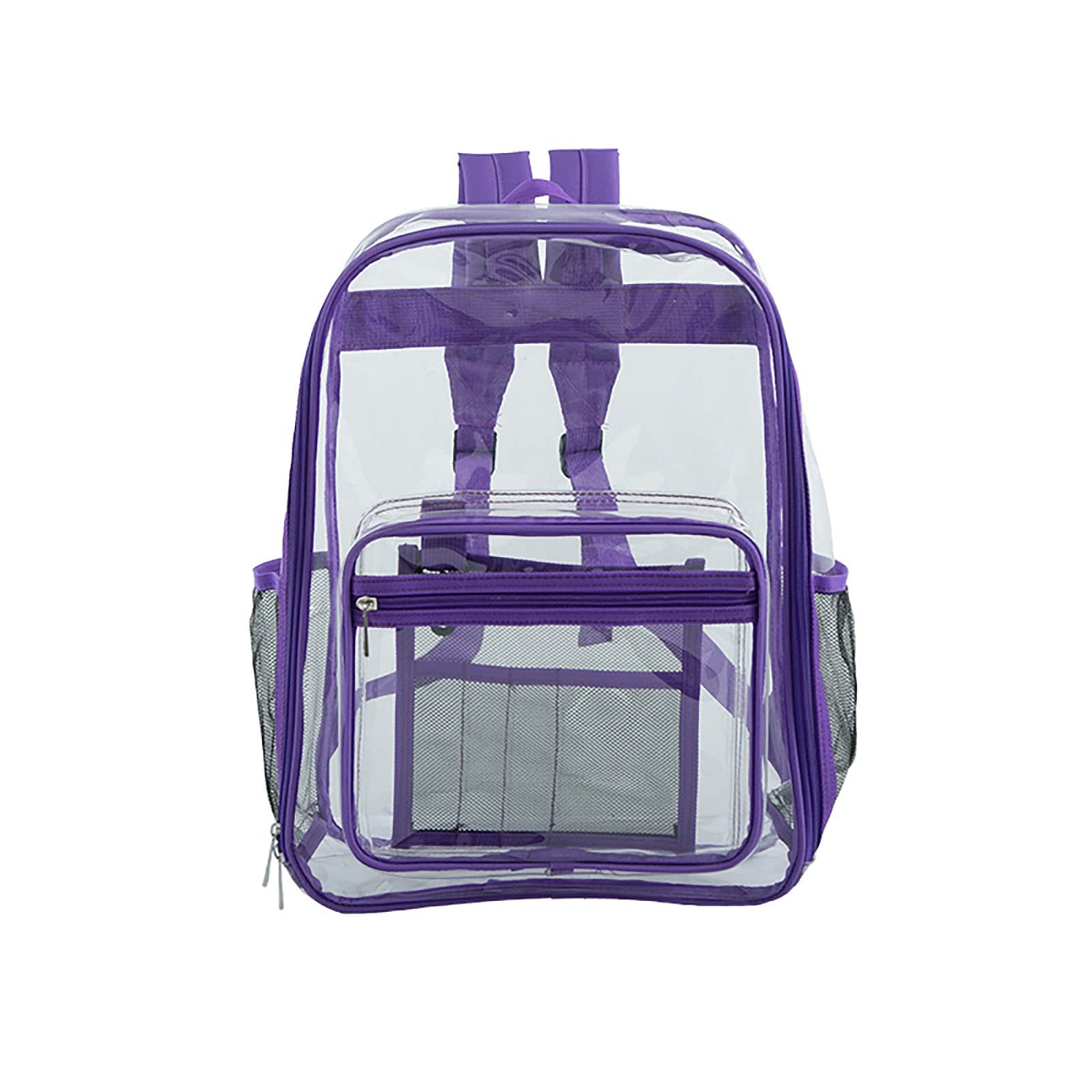 Large Heavy Duty PVC Clear Backpack - Transparent Stadium & School Backpack for Security Checks (Purple) - Perfect for Concerts, Airports, and Theme Parks