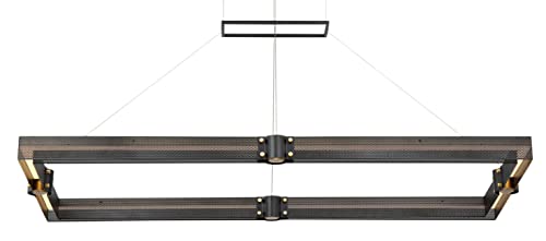Eurofase 37060-015 Admiral Rectangular Chandelier - 1 Light Modern Ceiling Fixture for Dining Room, Living Room & Bedroom Lighting