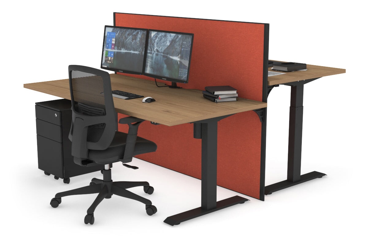 Height Adjustable 2 Person Workbench - 1600L x 800W with Cable Management - Perfect for Office, Workshop & Collaborative Workspaces