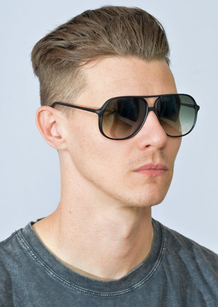 Piave Matte Black Aviator Sunglasses - Polarized UV Protection Pilot Shades for Men & Women - Perfect for Driving, Travel, and Outdoor Adventures