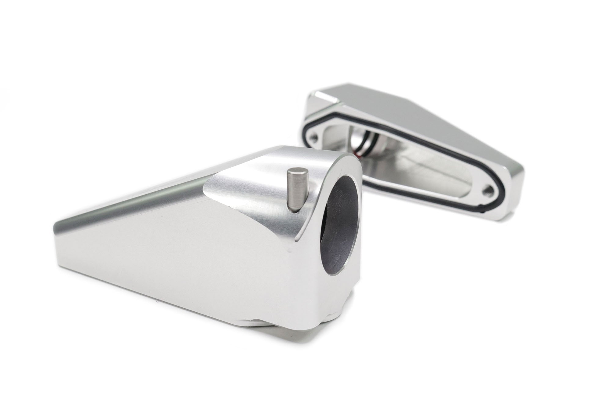 Quick Release Billet Burn Down Breather Fittings - Clear Anodized Aluminum (Pair) | High-Performance Engine Ventilation for Racing & Off-Road Vehicles