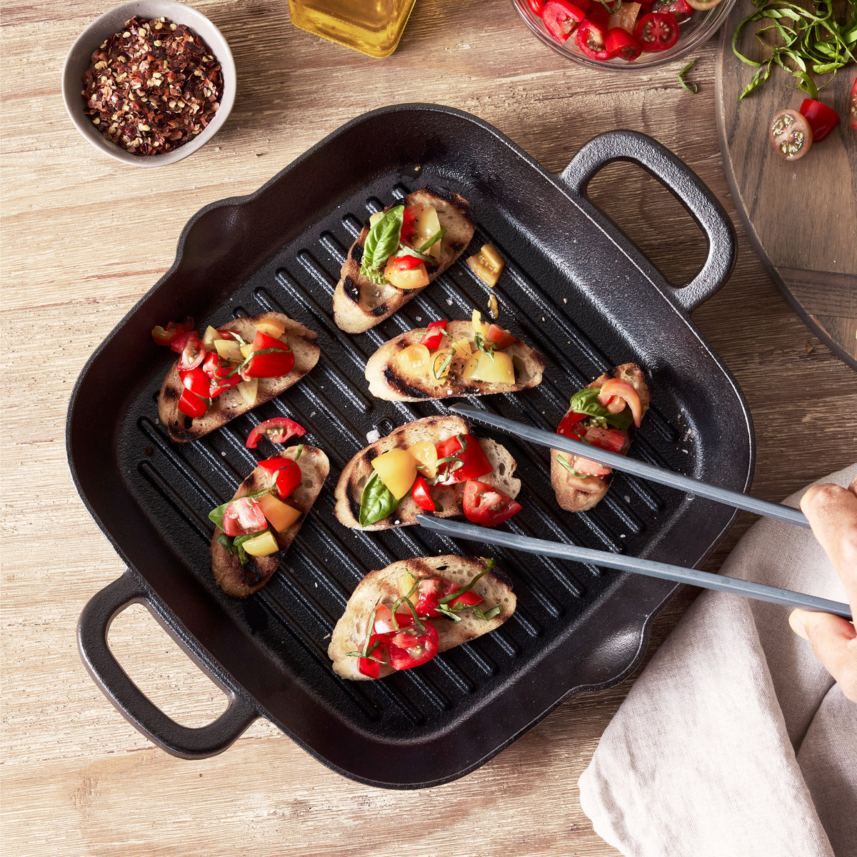 Bobby Flay by GreenPan 11-Inch Cast Iron Square Grill Pan - Perfect for Indoor & Outdoor Grilling, BBQ, Steaks, Burgers & Vegetables