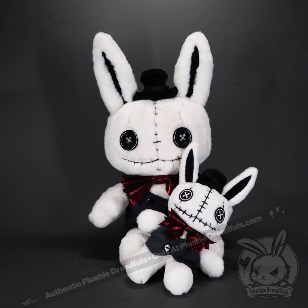 Victorian Style White Rabbit Plush Keychain - Cute Bunny Keyring Accessory for Bags, Backpacks & Gifts | Perfect for Alice in Wonderland Fans & Collectors