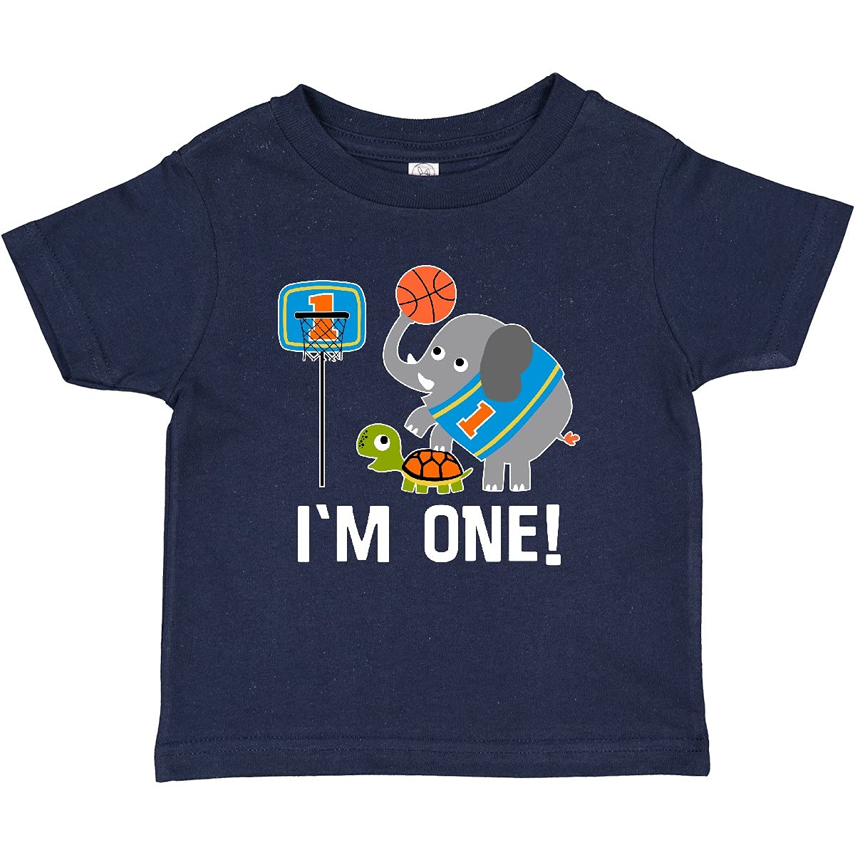 Inktastic Basketball 1st Birthday T-Shirt for 1 Year Old Baby Boy Girl - Cute First Birthday Outfit for Basketball Party, Photo Shoot & Sports Theme Celebration