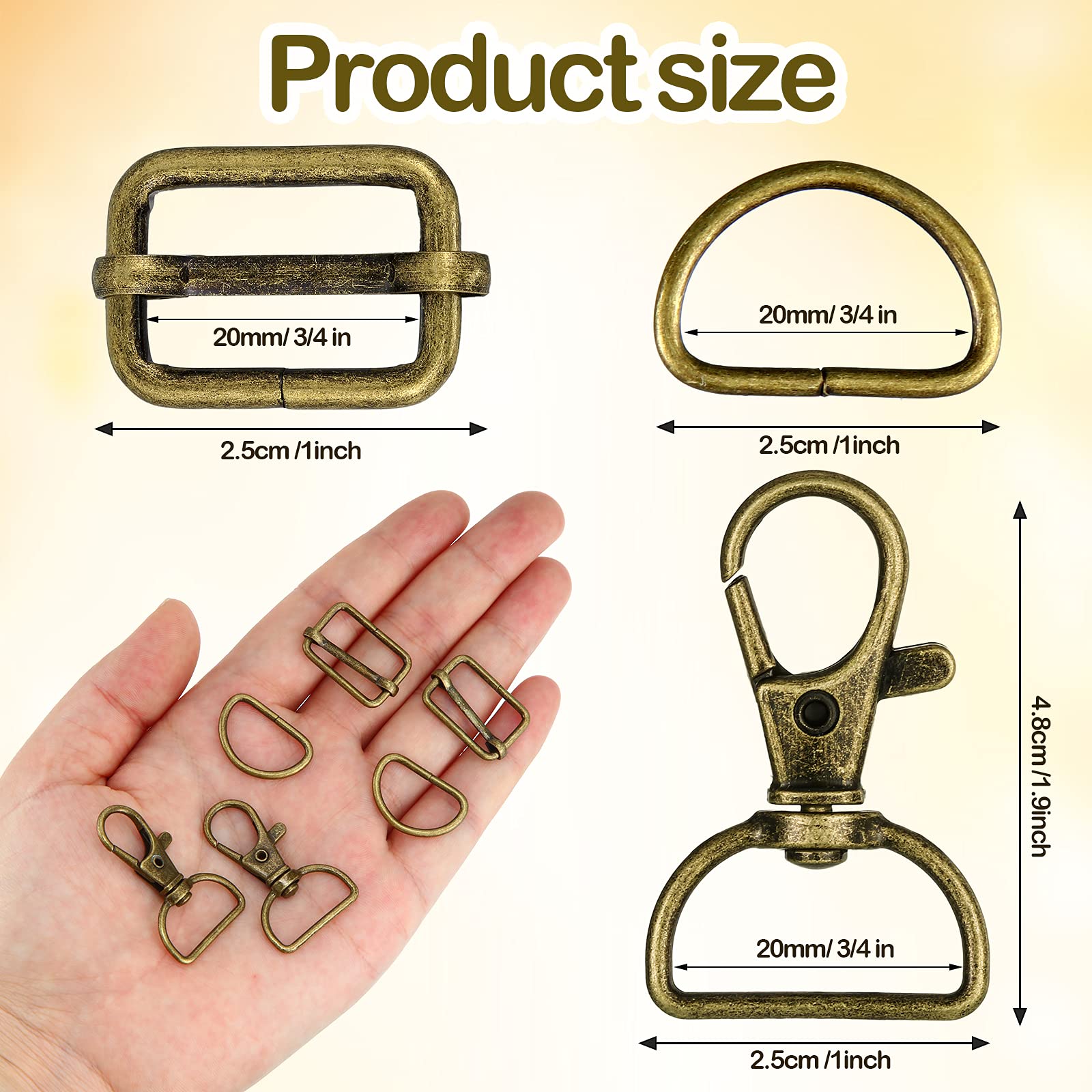 56 Pieces Bronze D Rings for Purse & Bag Making - 25mm Purse Hardware Buckles for DIY Crafts, Sewing Projects & Handbag Repair (Ideal for Leather Straps, Tote Bags & Backpack Accessories)