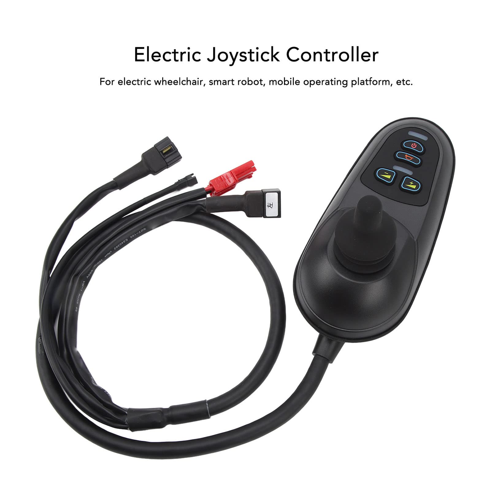 24V DC Electric Wheelchair Controller with Brake Connector - Joystick Brush Motor Controller for Mobility Wheelchairs & Smart Robots - Ideal for Home Use, Hospital Mobility, and Assistive Robotics