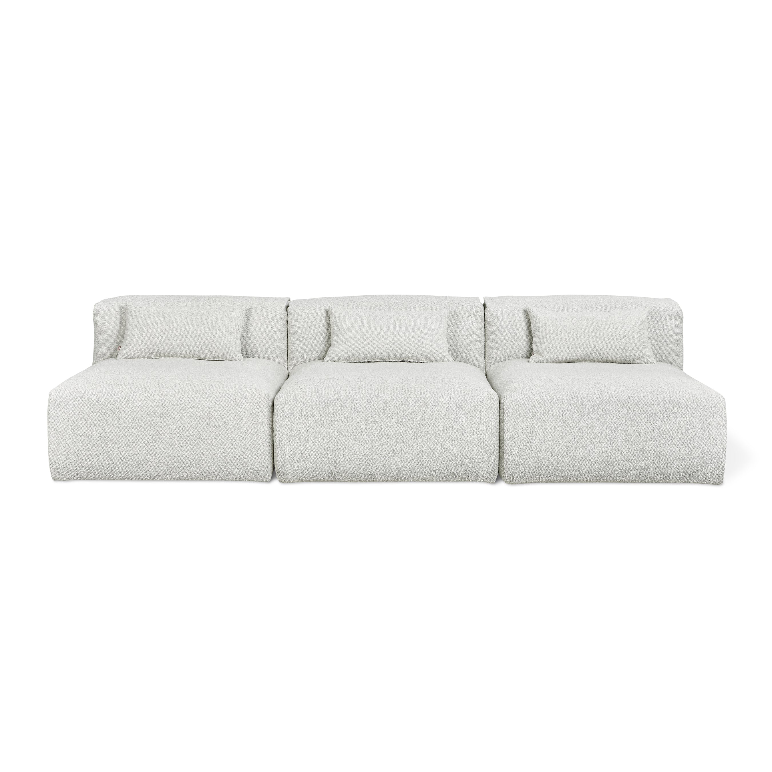 Modular 3-Piece Armless Sofa Set - Modern Sectional Couch for Small Spaces | Living Room, Apartment, Dorm & Office Seating