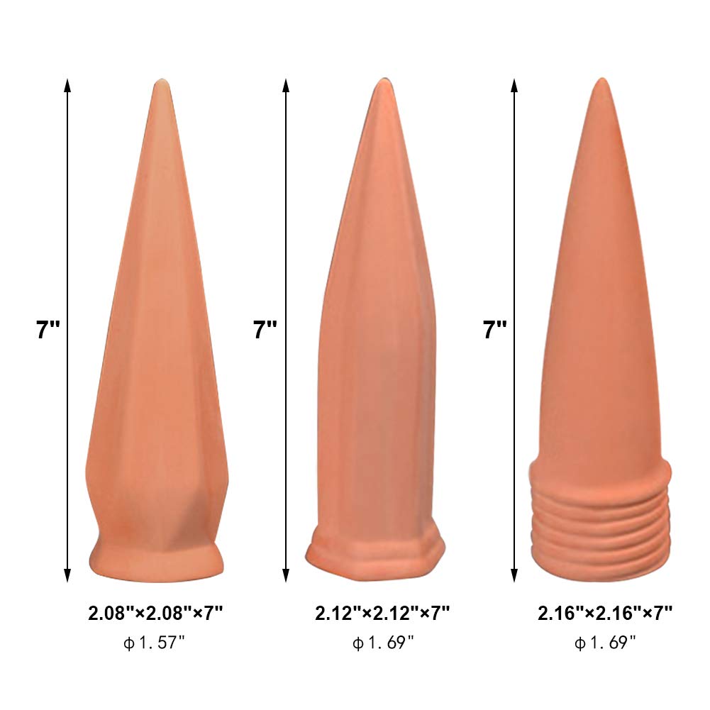 MorTime Self Watering Spikes for Plants - 6 Pack Automatic Terracotta Plant Waterer for Indoor & Outdoor Use - Perfect for Vacation, Travel, or Busy Lifestyles