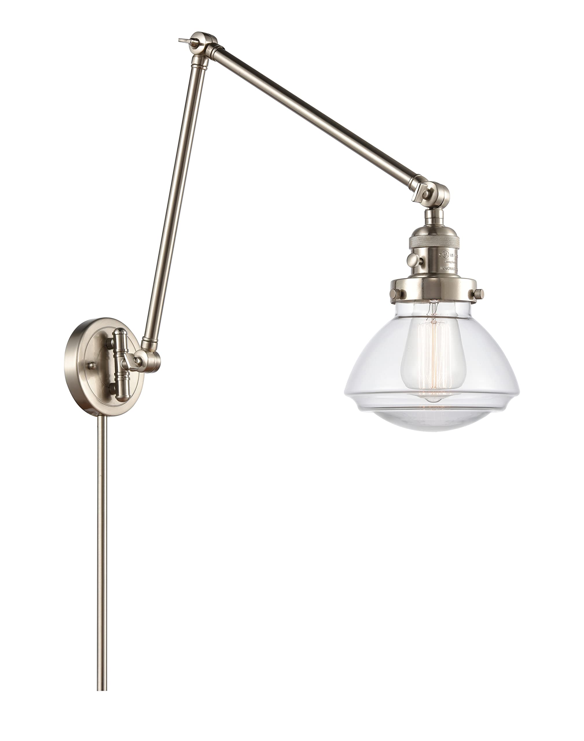 Franklin Restoration Collection LED Swing Arm Lamp - 238-SN-G322-LED Adjustable Desk Light for Reading, Office & Bedroom Nightstand