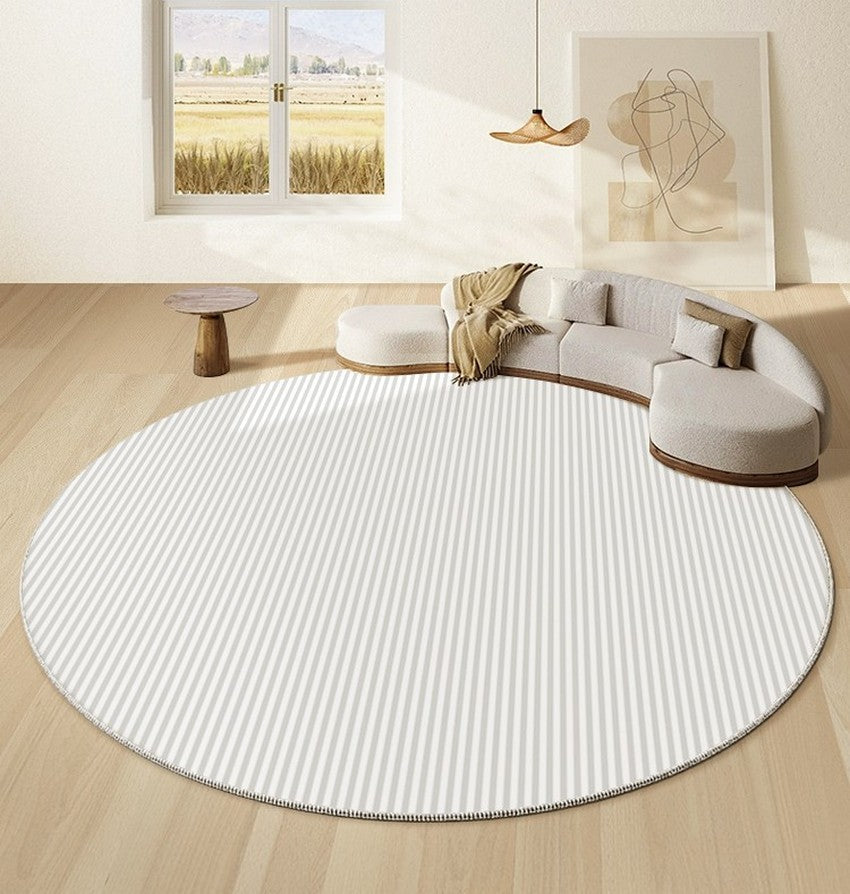 Contemporary Abstract Modern Area Rug - Geometric Round Rug for Living Room, Bedroom & Dining Room - Non-Slip Circular Rug Perfect Under Coffee Table, Chairs or Bed - Home Decor Accent Piece