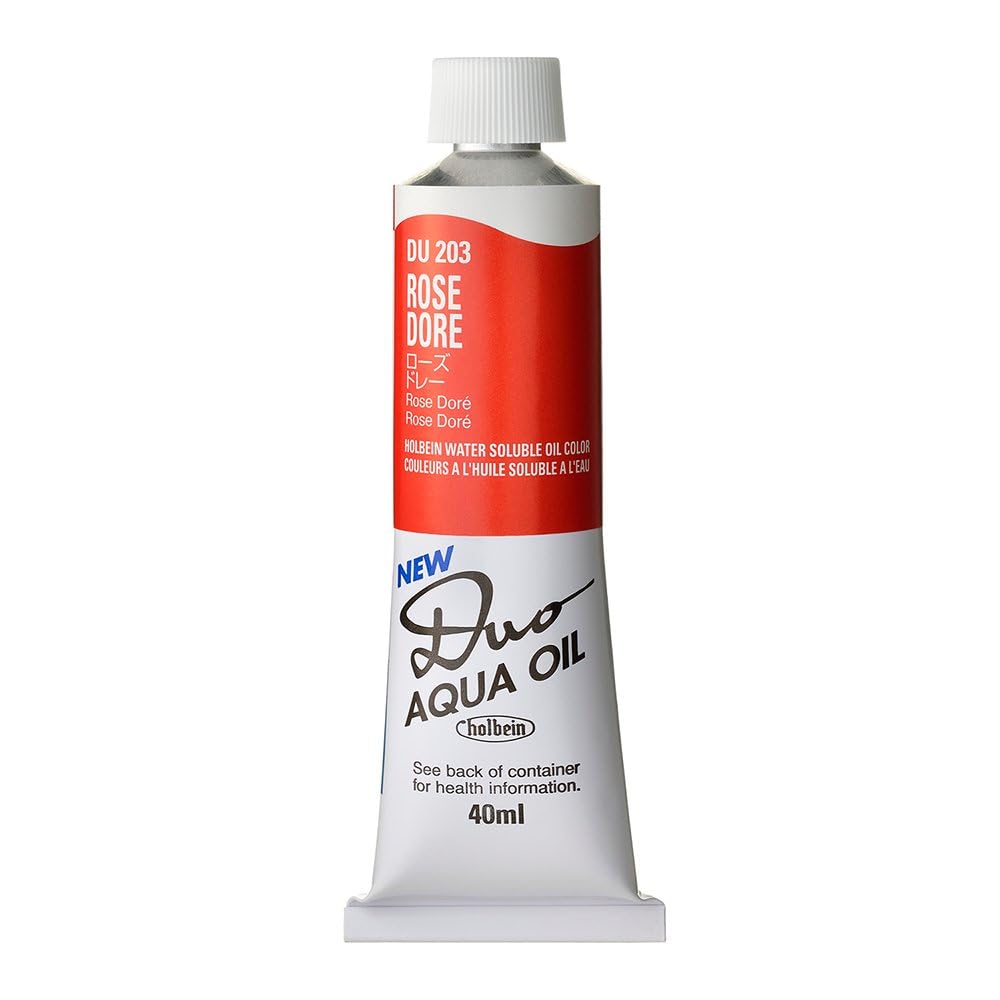 Holbein Duo Aqua Oil Watercolor Paint - Rose Dore (C) 40ml Tube | Professional Artist Grade for Canvas, Illustration & Mixed Media Art