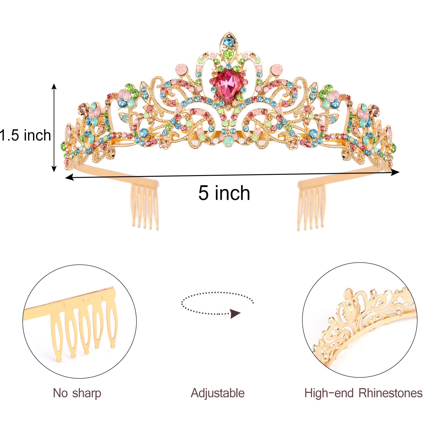 Birthday Girl Sash & Princess Tiara Set - Sparkly Blue Crown, Birthday Headband & Party Decorations for Girls | Perfect for Birthday Parties, Princess Themed Events & Photo Shoots