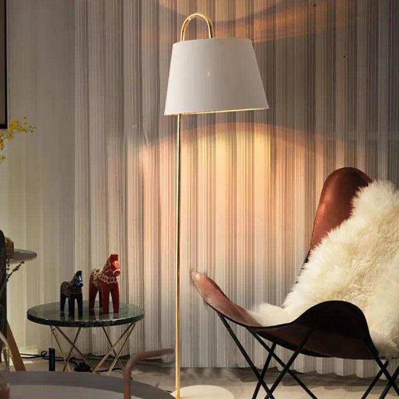 Modern White Minimalist Floor Lamp - Sleek Contemporary Design for Living Room, Bedroom, or Office Lighting - Energy Efficient LED Reading Light with Adjustable Brightness