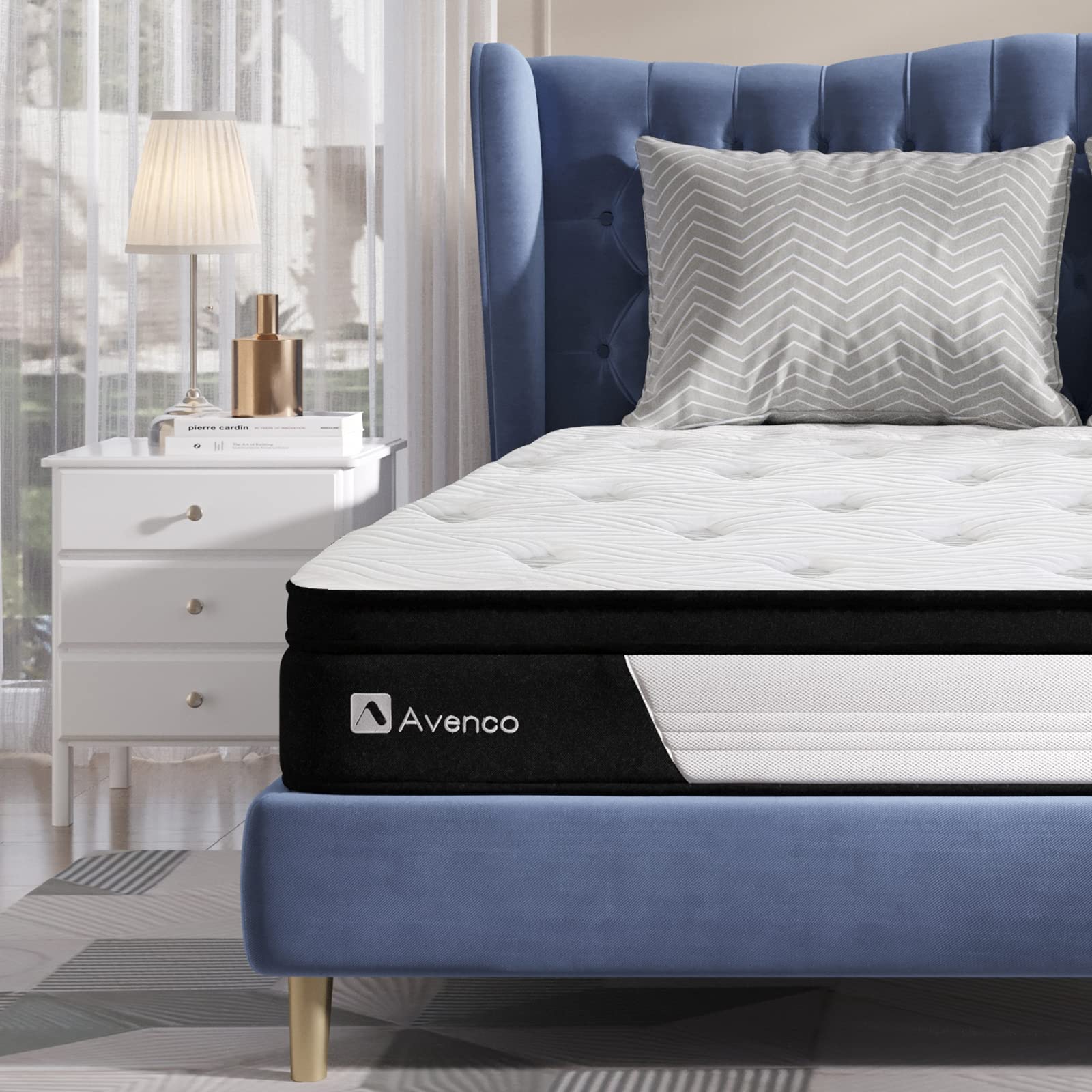Avenco 10 Inch Full Size Hybrid Mattress - Medium Firm Gel Memory Foam & Pocketed Coils for Motion Isolation & Edge Support - Breathable Knit Fabric - Bed in a Box - Perfect for Guest Rooms, Dorms & Small Spaces