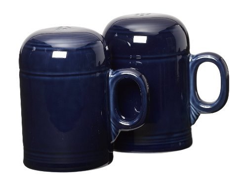 Homer Laughlin Cobalt Fiesta Rangetop Salt and Pepper Shaker Set - Durable Ceramic Spice Containers for Kitchen, Dining Table, and Gift Giving
