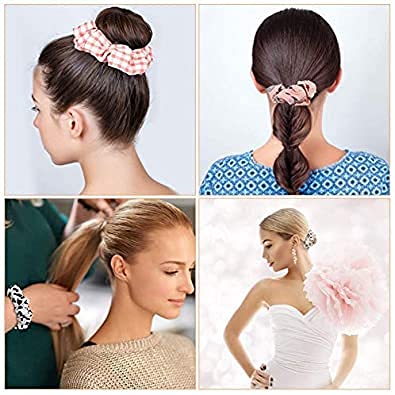 FAMEZA 6 Pack Satin Hair Scrunchies for Women - Soft Elastic Hair Ties, Ponytail Holders, Hair Accessories for Girls (Brown) - Perfect for Work, Gym, Yoga & Everyday Use