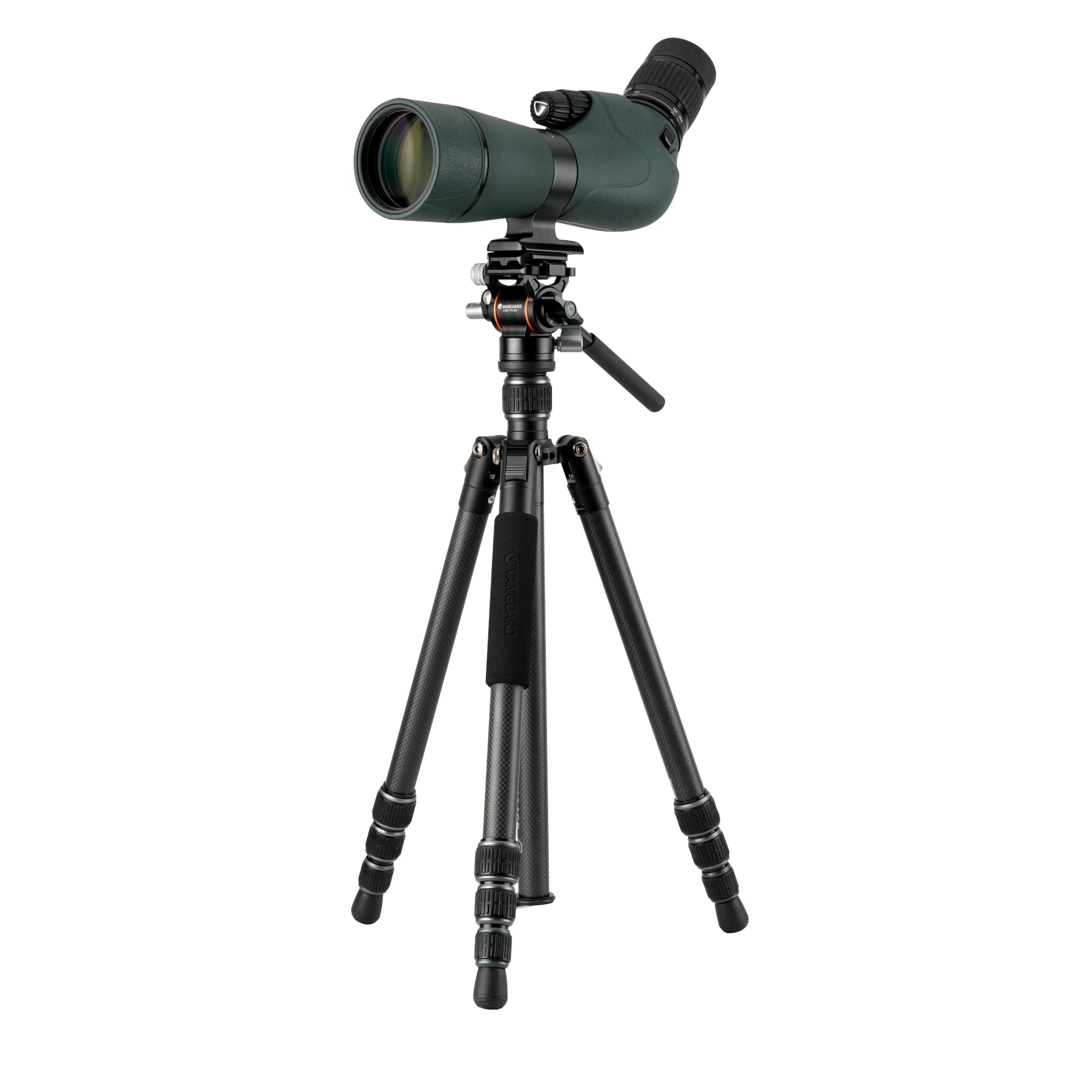 Vesta GO 234 CV10 Carbon Fiber Travel Tripod with Counterbalancing Video Head - Lightweight Compact for Outdoor Photography & Videography