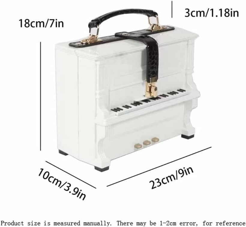 Stylish Piano-Shaped Women's Handbag - Designer Box Purse, Shoulder Bag & Crossbody Clutch for Parties & Evening Events | Elegant Ladies Fashion Accessory for Dinner Dates, Weddings & Special Occasions