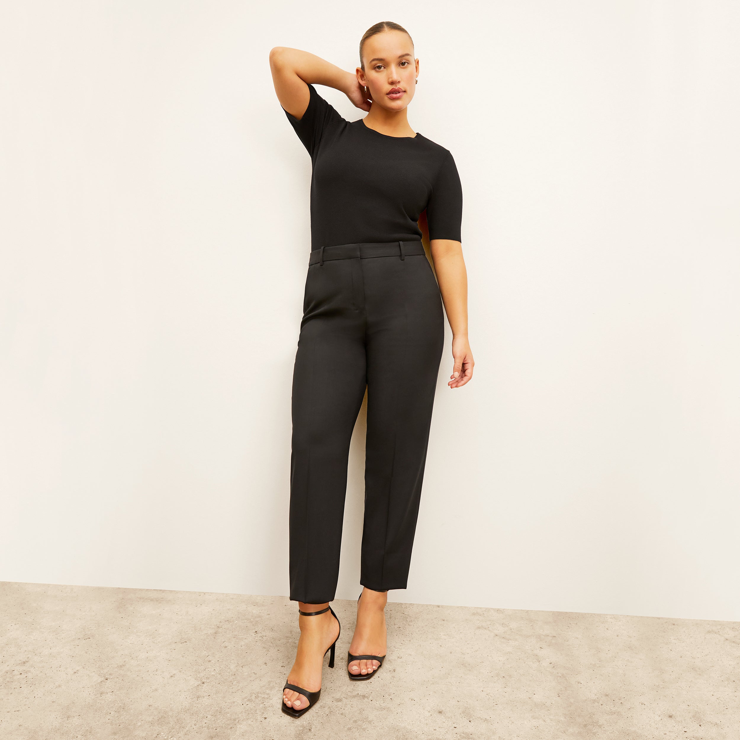 Mejia Washable Wool Twill Pants for Men & Women - Classic Black Trousers for Office, Travel & Casual Wear