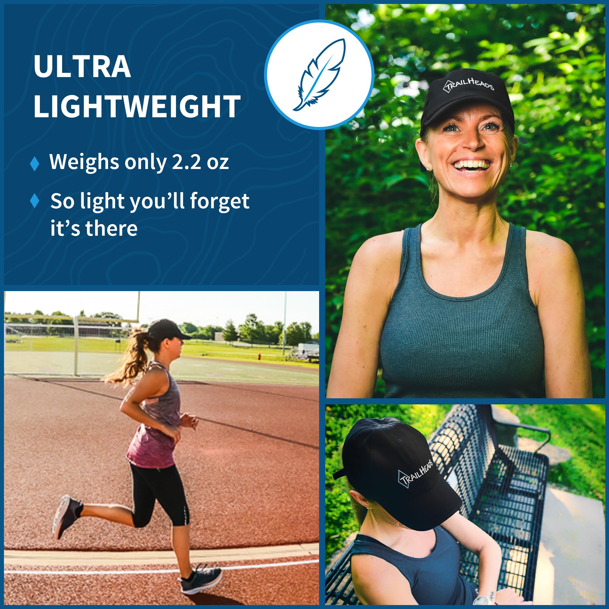 TrailHeads UPF 50+ UV Protection Running Hats for Women - Lightweight Summer Baseball Cap for Tennis, Golf, Gym & Outdoor Workouts - Perfect for Hiking, Jogging & Beach Activities