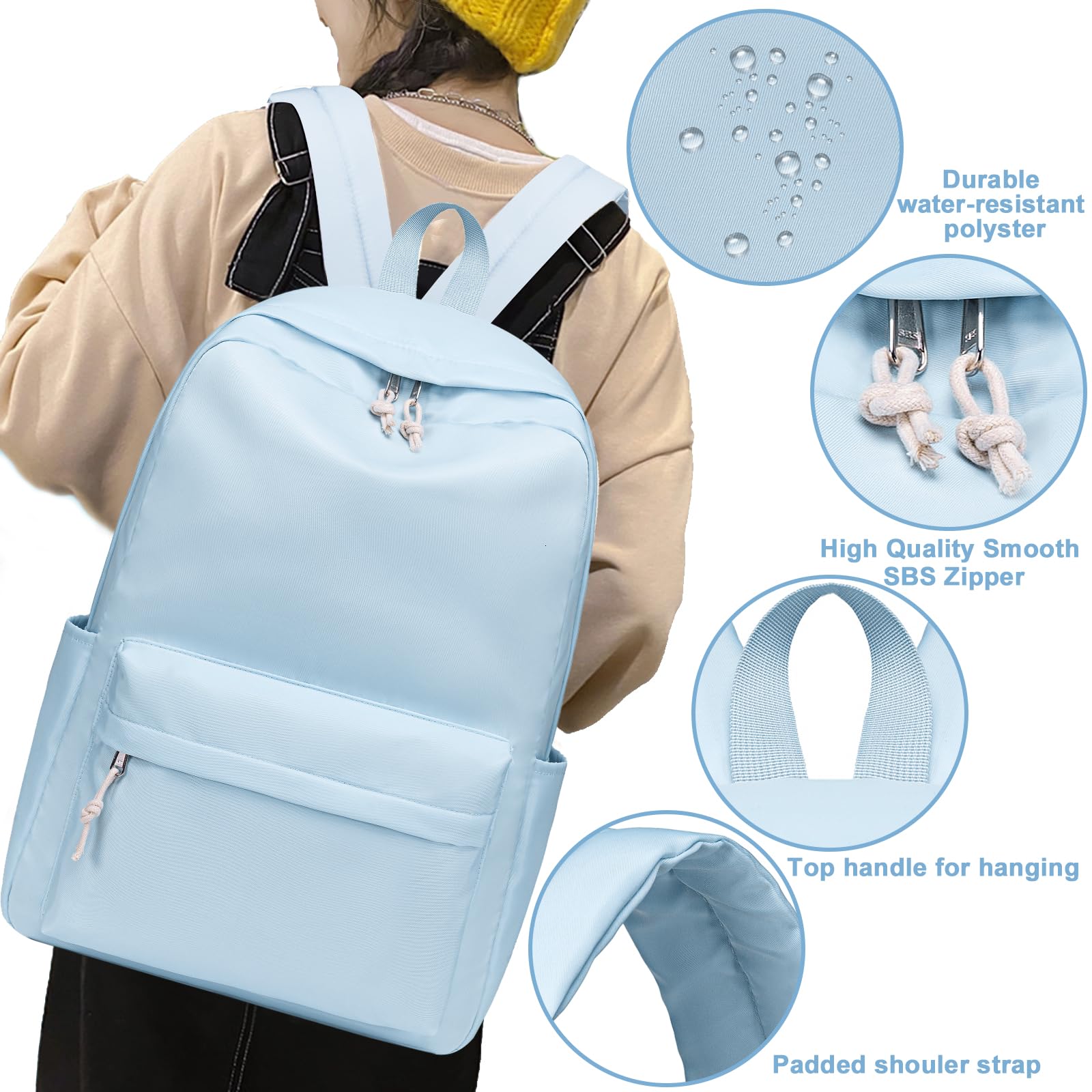 Bluboon Kids Backpack for School - Lightweight Bookbag for Girls & Women, Durable Laptop Backpack with Multiple Pockets - Perfect for School, Travel, Work & Daily Commute
