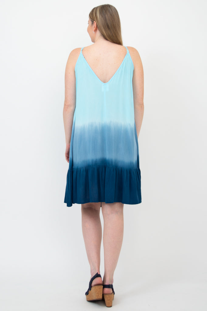 Ettie Dress - Turquoise Dip Dye Maxi Dress for Women | Boho Chic Summer Beach Dress for Vacation, Party & Date Night