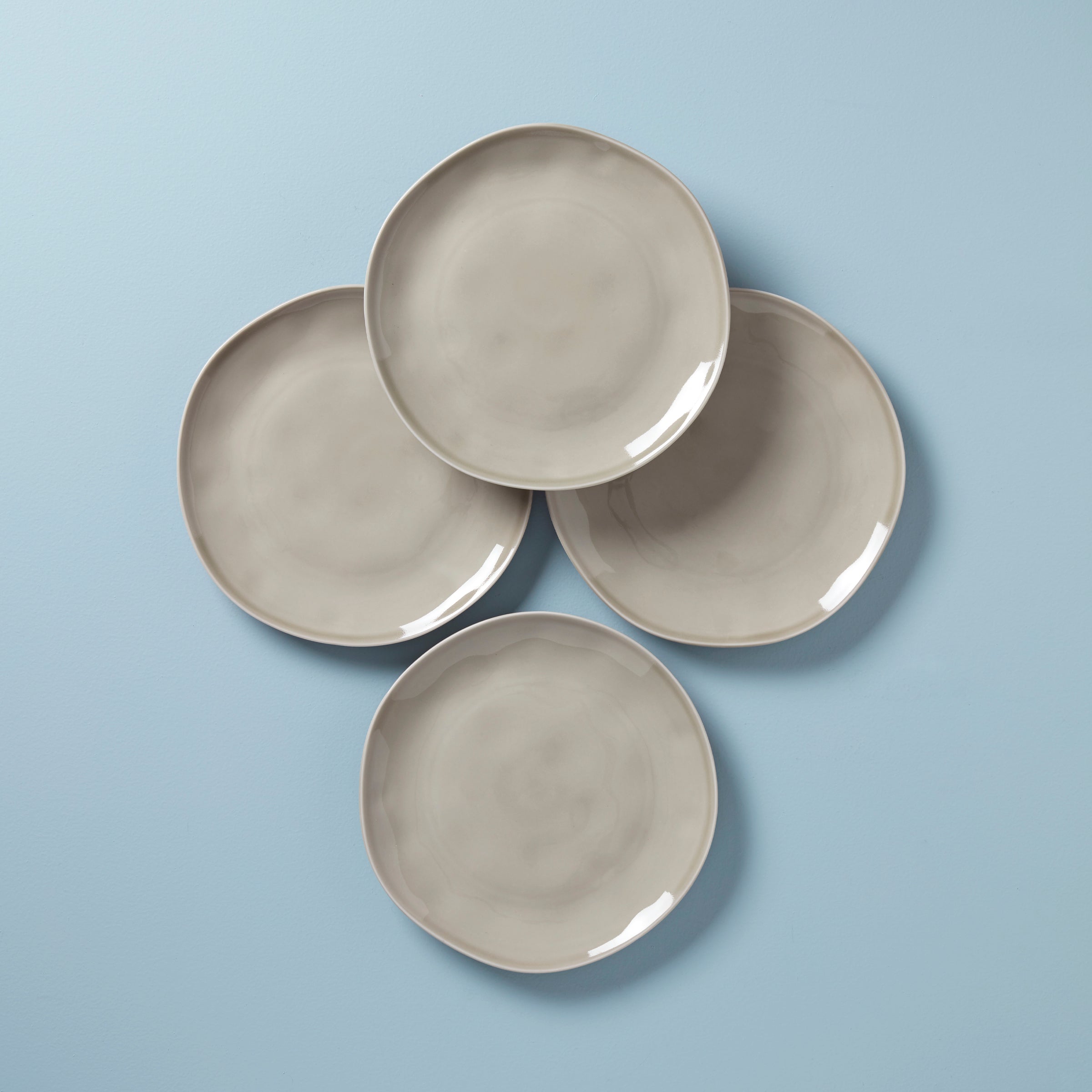 Bay Colors Grey Dinner Plates Set of 4 - Elegant Stoneware Dinnerware for Everyday Use, Parties & Formal Dining | Durable & Microwave Safe