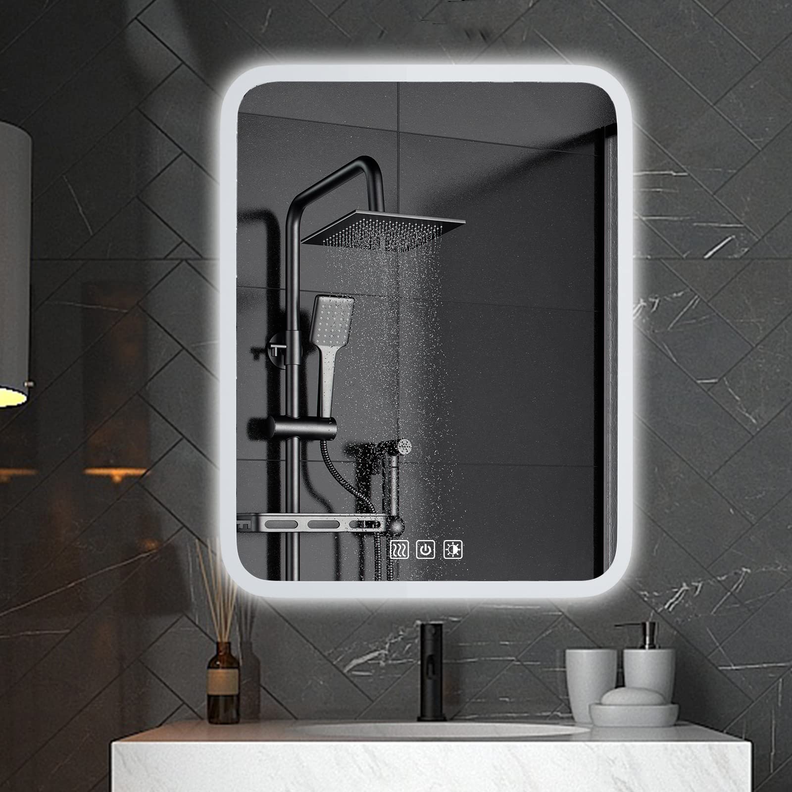 24 x 32 Inch LED Anti-Fog Bathroom Vanity Mirror - Wall Mounted Smart Touch Mirror with Dimmable Lights, Waterproof Frameless Design for Makeup & Shaving | Perfect for Modern Bathrooms, Bedrooms & Dressing Areas