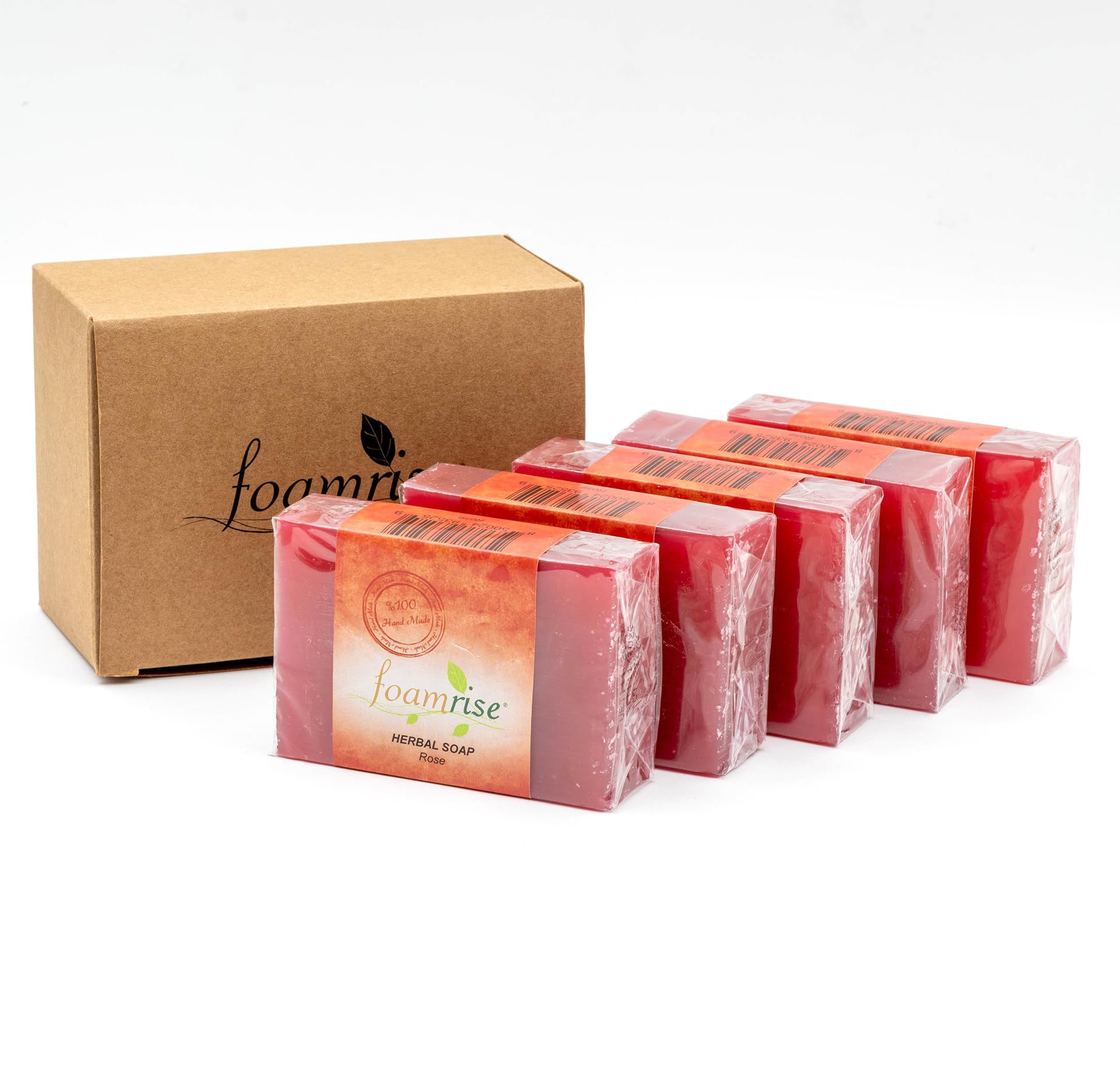 Premium Rose Extract & Essential Oil Soap Bar - Hydrating & Soothing for All Skin Types | Handmade Natural Soap with Rich Glycerin | Pack of 5 | Perfect for Dry Skin Care, Spa Day & Luxury Gift Sets