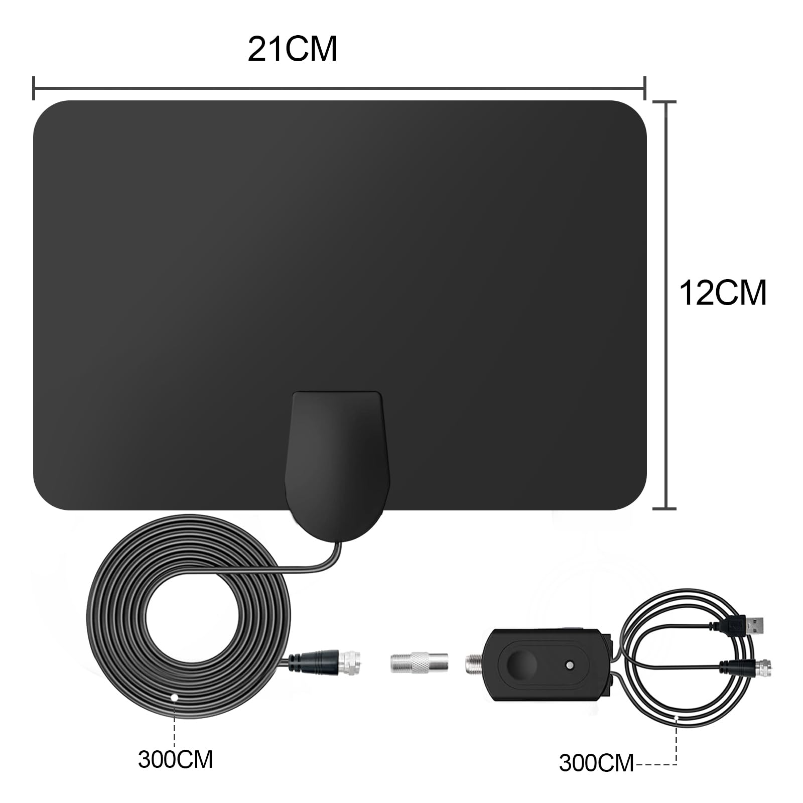 CNMTCCO Indoor TV Antenna - 250+ Miles Long Range Reception, Supports 4K 1080P HDTV Channels for Freeview TV | Includes 13 ft Coax Cable & Signal Booster | Perfect for Home, Apartment, RV & Digital TV Setup