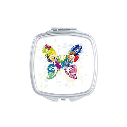 DIYthinker Butterfly Floral Pattern Portable Compact Mirror - Double Sided Pocket Makeup Mirror for Travel, Purse & Handbag (Floral Butterfly Design)