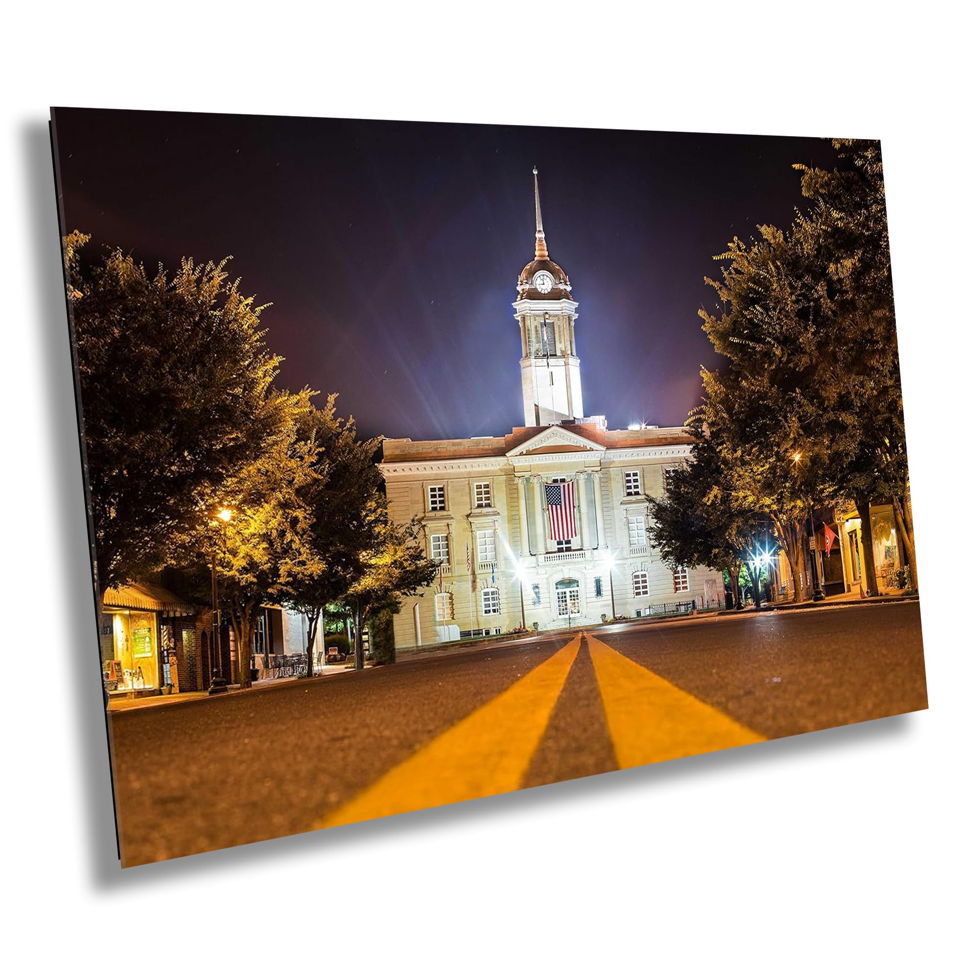 Columbia Tennessee Nashville City Photography Metal Print - Stunning Wall Art & Home Decor Poster for Bedroom, Living Room - Perfect Landmark Gift for Travel Lovers & Urban Decor