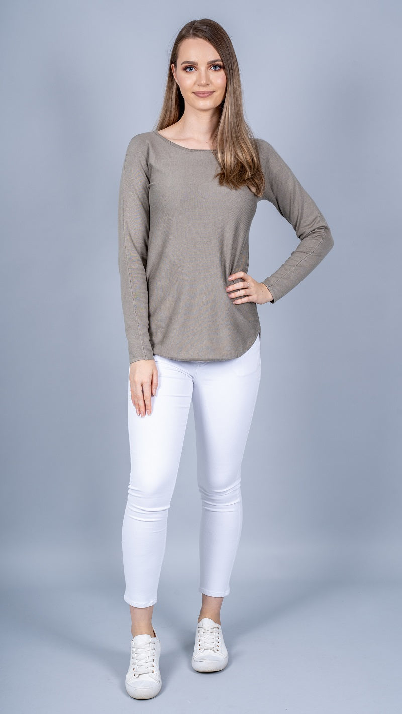 Women's Short Sleeve Knit Loop Top in Light Shades - Casual Summer T-Shirt for Beach Outings & Everyday Wear