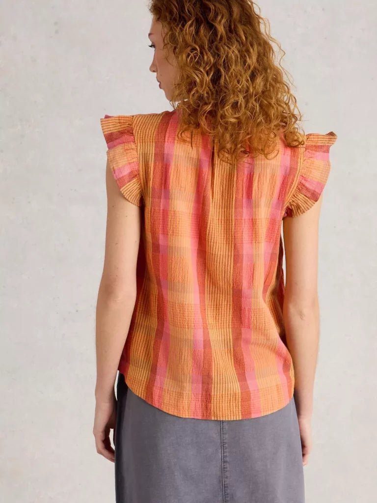 Rosie Pink Check Top for Women - Stylish Floral Print Blouse for Casual Wear & Office Outfits | Perfect for Spring & Summer Fashion
