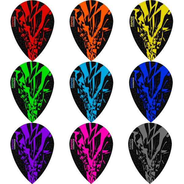 Harrows Rapide X Dart Flights and Accessories - Pear Shape for Precision Play | Perfect for Professional Dart Players and Home Game Rooms