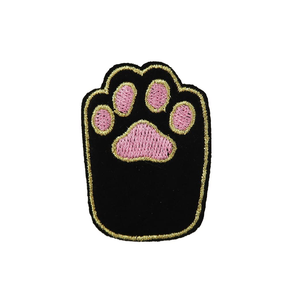 Black Cat Paw Embroidered Iron On Patch for DIY Clothing & Accessories - Perfect for Jackets, Bags, Hats & Costume Design