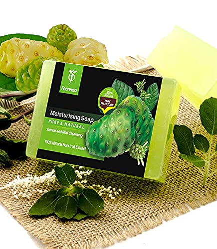 Feonnaa Pure & Natural Moisturizing Noni Fruit Extract Soap - Pack of 2 (80g Each) | Organic Face & Body Cleanser for Dry, Sensitive Skin | Perfect for Daily Skincare & Gift Sets