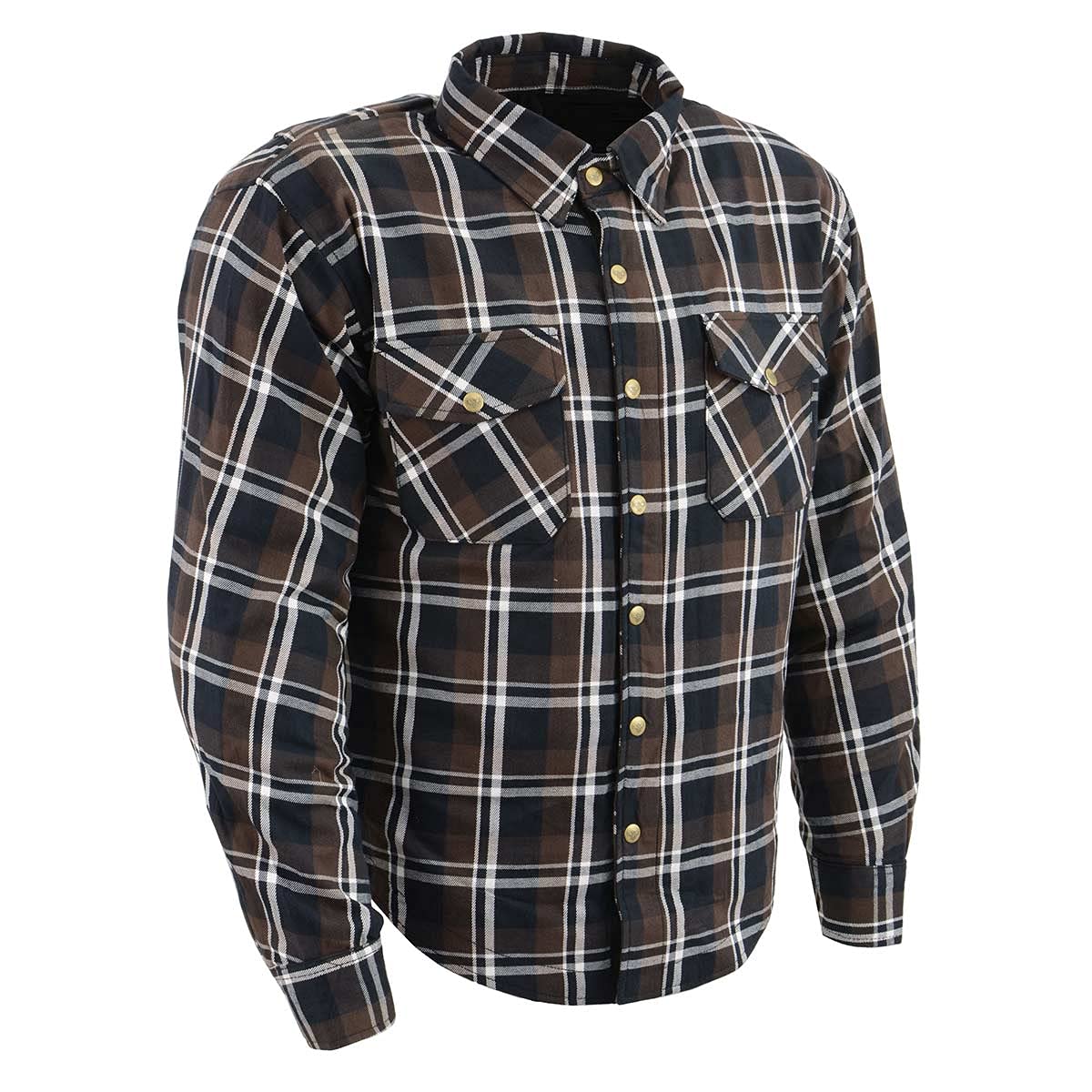 Milwaukee Leather MPM1643 Men's CE Armored Plaid Flannel Motorcycle Shirt with Aramid Fiber Reinforcement - Durable Biker Gear for Riding & Outdoor Adventures