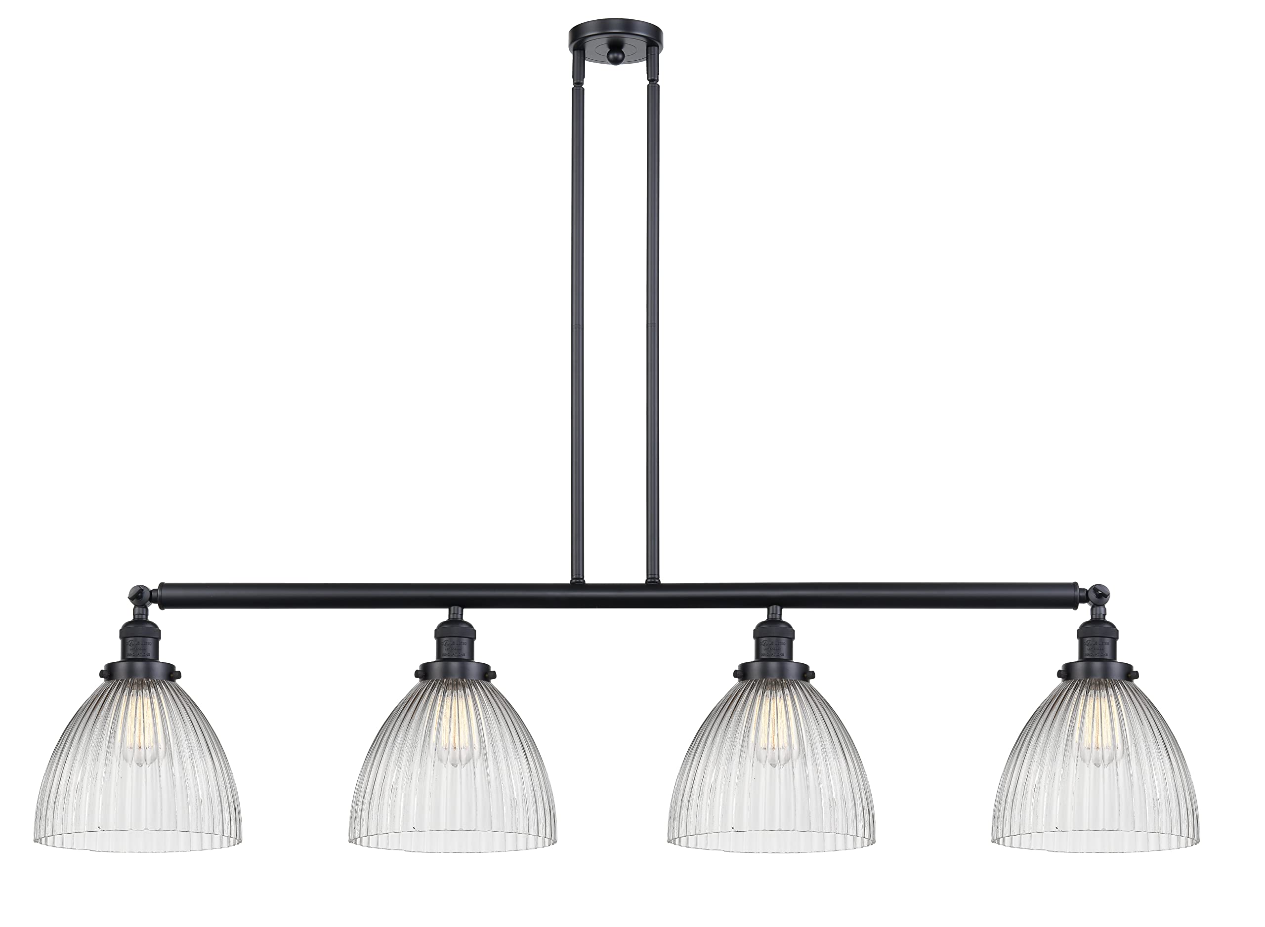 214-BK-G222 Seneca Falls 3-Light Island Pendant Light Fixture in Matte Black - Perfect for Kitchen Islands, Dining Rooms, and Modern Home Decor