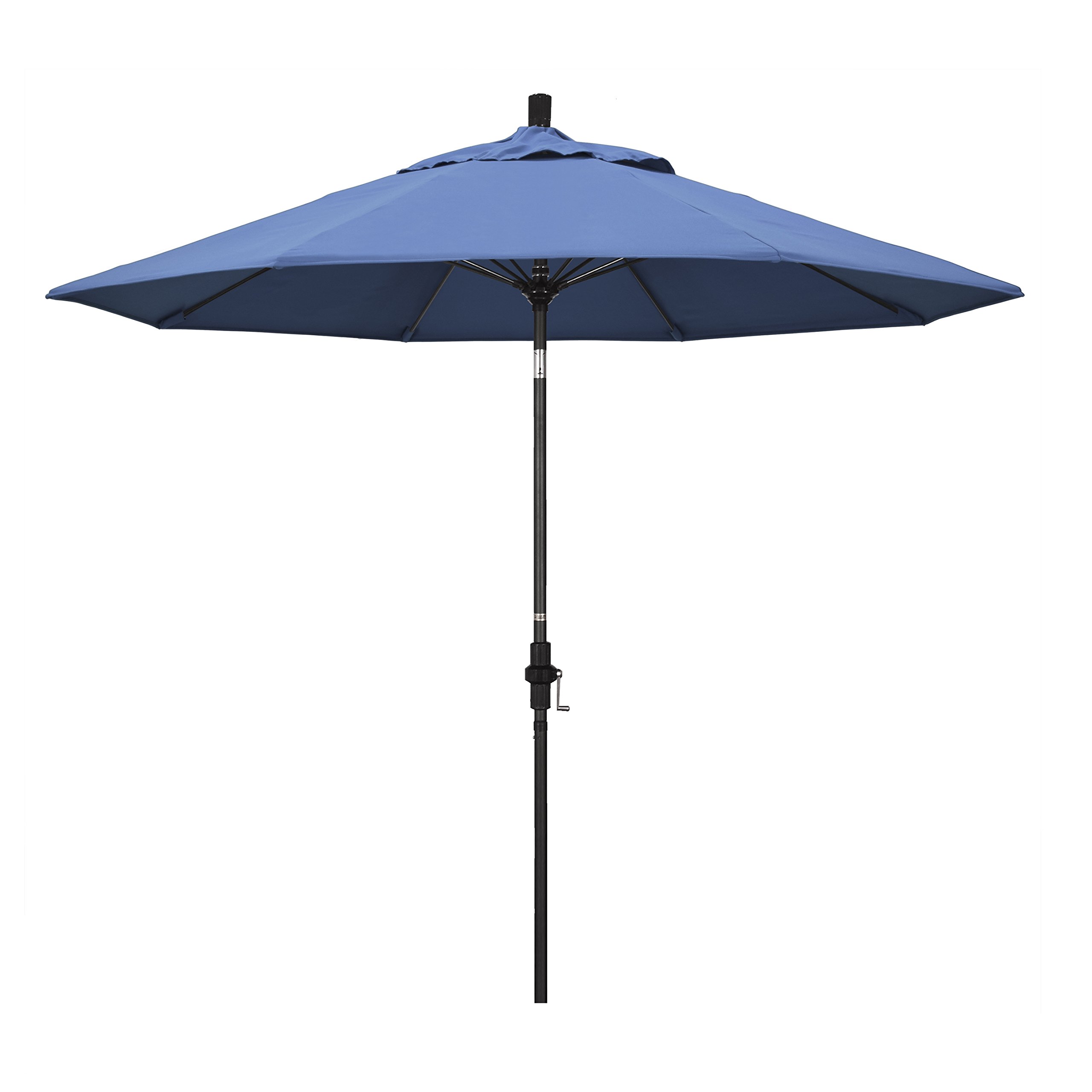 California Umbrella GSCUF908705-F26 9-Foot Round Aluminum Fiberglass Patio Umbrella with Black Pole & Frost Blue Canopy - Perfect for Outdoor Dining, Poolside Lounging, and Backyard Shade