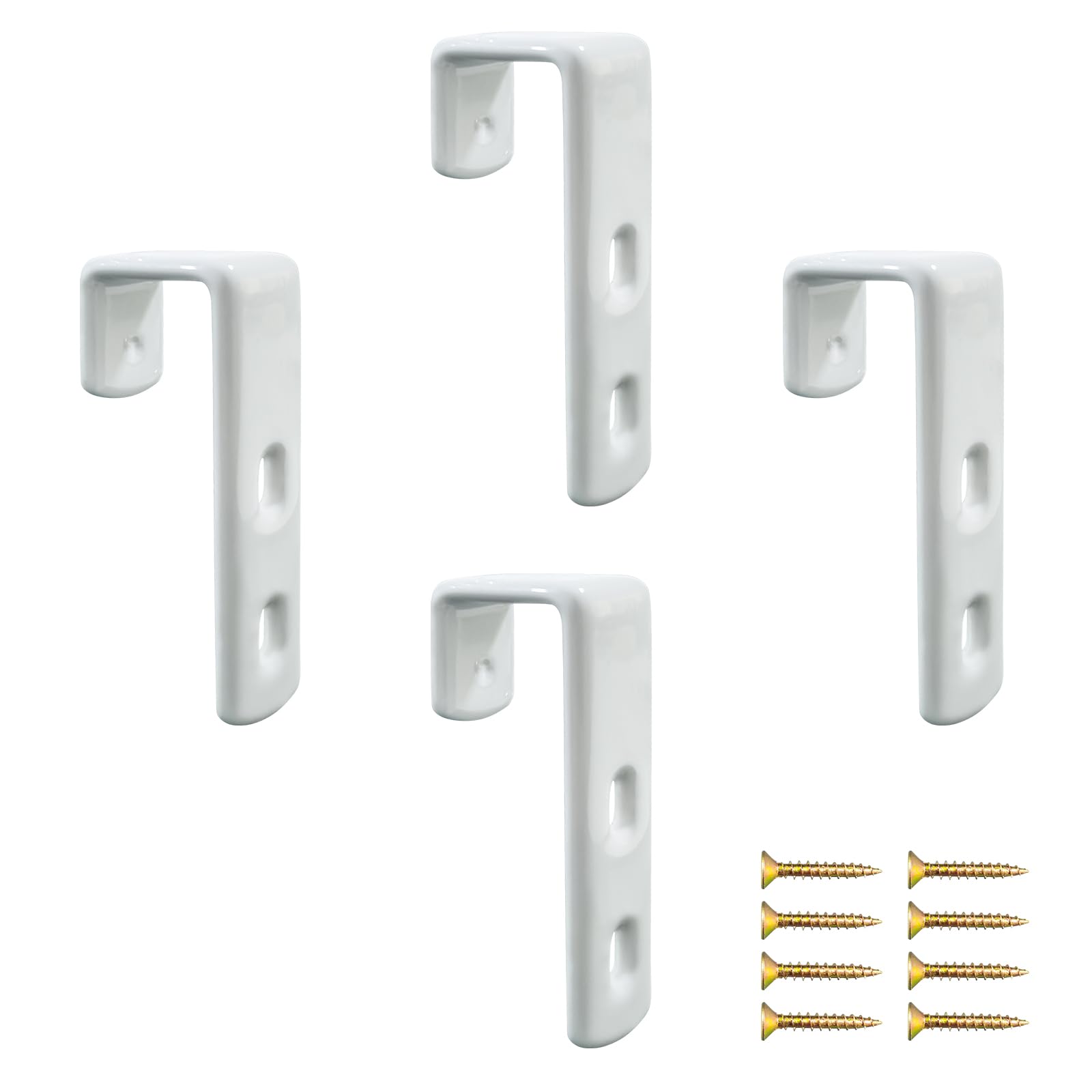 4 Pcs Heavy Duty Bunk Bed Ladder Hooks - White Wall Mount Loft Bed Ladder Hooks for Camper/RV Bunk Ladder Brackets - Perfect for Kids' Bedrooms, Dorm Rooms & Tiny Homes