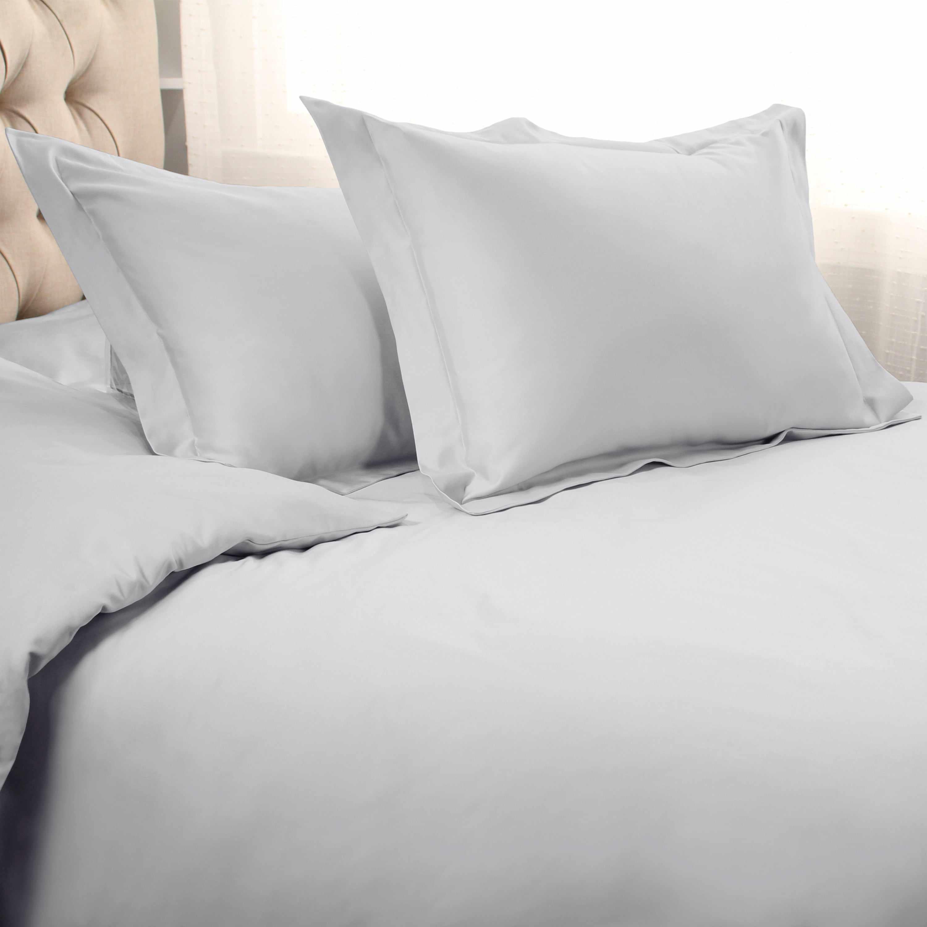 1000 Thread Count Egyptian Cotton Solid Duvet Cover Set - Luxury Bedding for Master Bedroom & Guest Room - Soft Breathable Duvet Cover for All Seasons