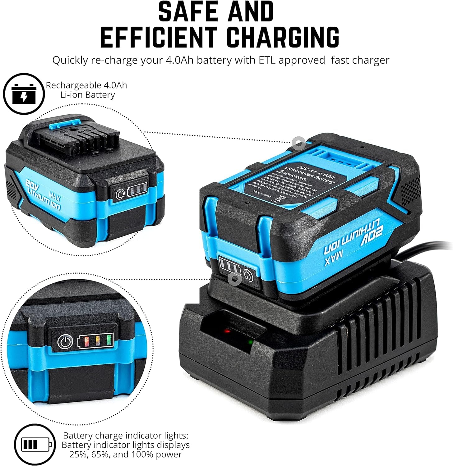 NEIKO 10882A 20V Cordless Rotary Hammer Drill with SDS Plus - Heavy Duty Brushless Demolition Hammer, Includes Li-ion Battery & Fast Charger - Perfect for Concrete Drilling, Masonry Work & Home Renovation Projects