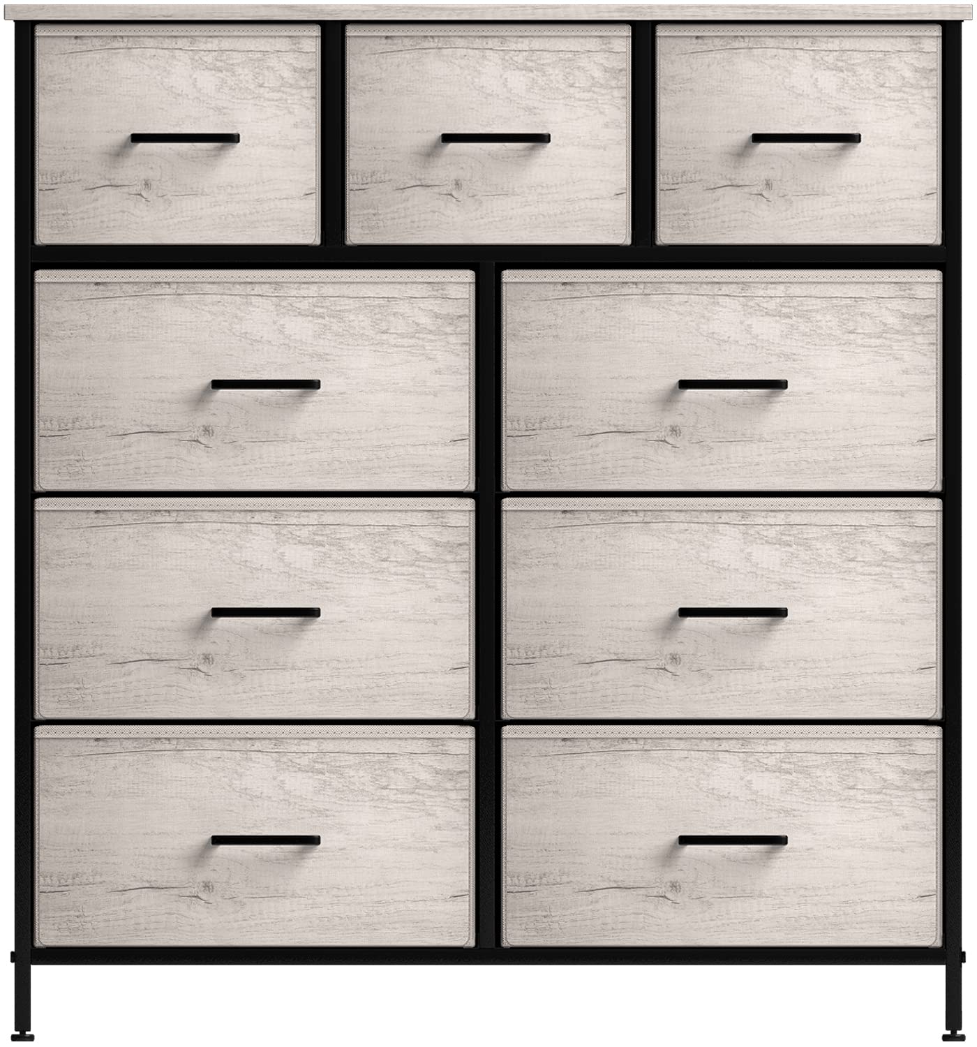 Sorbus 9-Drawer Dresser Organizer - Faux Wood Storage Chest for Clothes & Accessories - Bedroom, Closet, Dorm Room Furniture with Steel Frame & Wood Top - Perfect for Small Spaces, Apartment Living & Home Organization