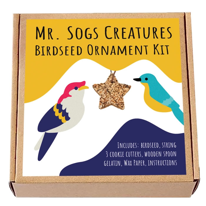 Mr. Sogs Creatures DIY Birdseed Ornament Kit - Handmade Bird Feeder Craft Kit for Kids & Adults - Perfect for Garden Decor, Backyard Bird Watching & Holiday Gifts