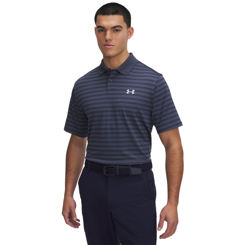 Men's Under Armour Match Play Stripe Polo Shirt - Moisture-Wicking Golf & Casual Wear for Men | Perfect for Golf, Office & Outdoor Activities