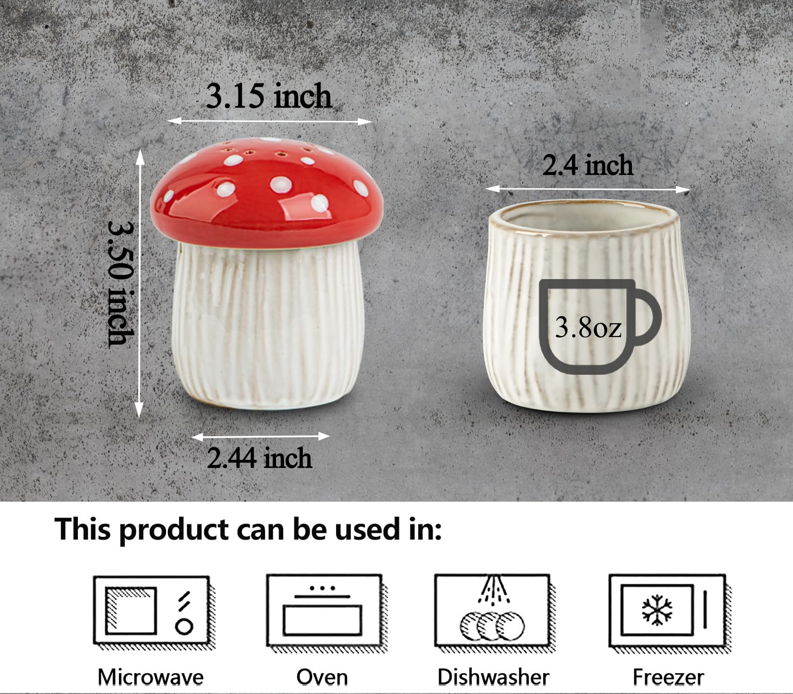 Ceramic Microwave Cleaner with Steam - Fast & Easy Oven & Kitchen Appliance Cleaner - Red Mushroom Design for Microwave, Oven, Stove & Countertop Cleaning - Perfect for Busy Kitchens & Deep Cleaning
