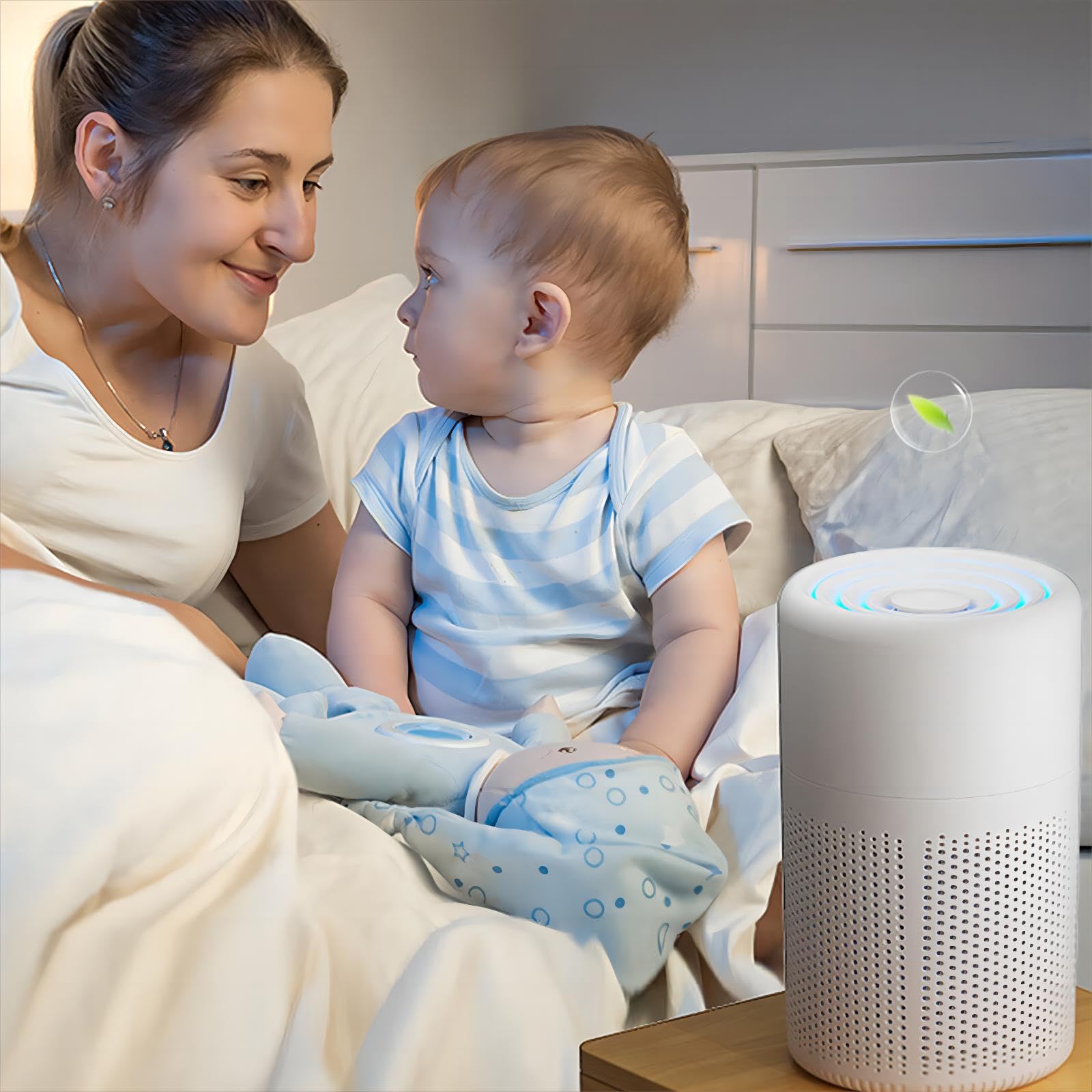 True HEPA Air Purifier for Rooms - USB Portable Air Cleaner with Smart Auto Mode, Desktop & Office Vacuum Cleaner - Perfect for Home, Car, Office & Dormitory | Improves Air Quality & Reduces Allergens